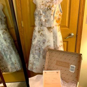 Ted Baker tea length dress with pockets.